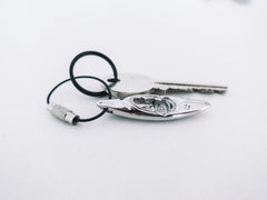 Stainless Steel White Water Kayak Key Ring